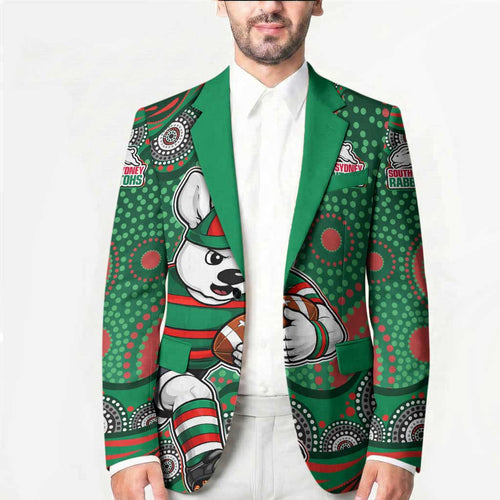 South Sydney Rabbitohs Blazer Aboriginal Dot Pattern - Rugby Mascot Heritage Pride