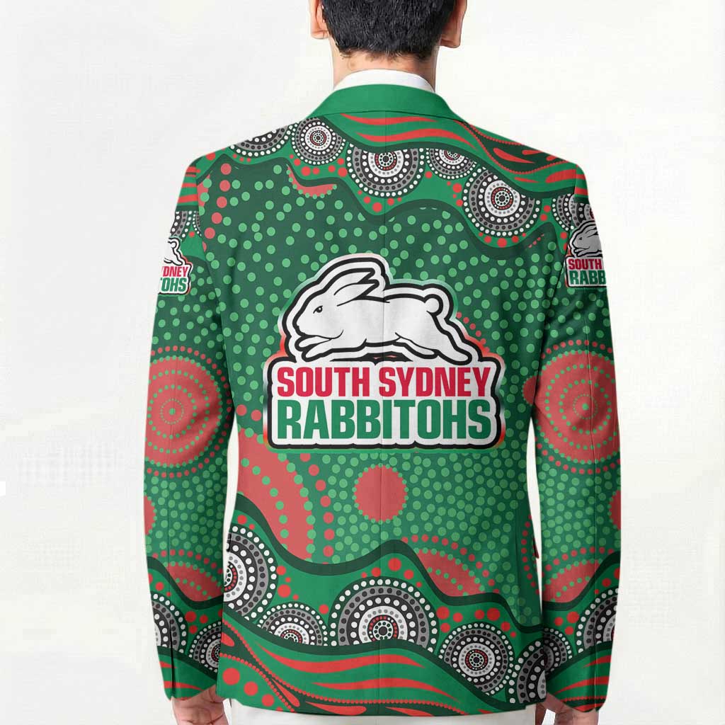 South Sydney Rabbitohs Blazer Aboriginal Dot Pattern - Rugby Mascot Heritage Pride