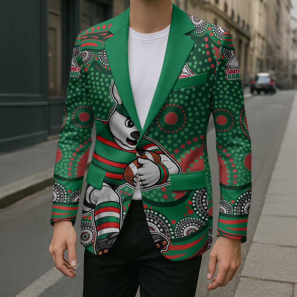 South Sydney Rabbitohs Blazer Aboriginal Dot Pattern - Rugby Mascot Heritage Pride