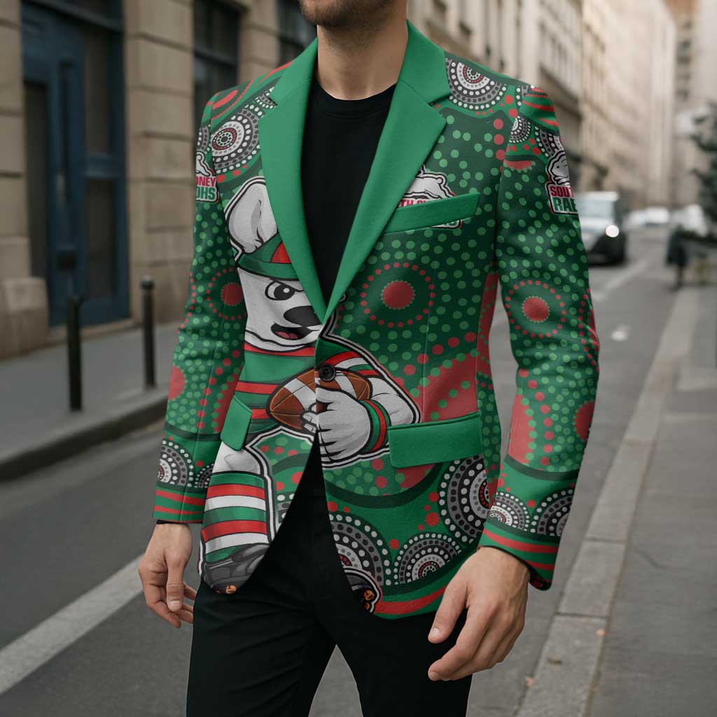 South Sydney Rabbitohs Blazer Aboriginal Dot Pattern - Rugby Mascot Heritage Pride