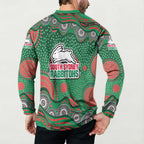 South Sydney Rabbitohs Button Sweatshirt Aboriginal Dot Pattern - Rugby Mascot Heritage Pride