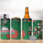 South Sydney Rabbitohs 4 in 1 Can Cooler Tumbler Aboriginal Dot Pattern - Rugby Mascot Heritage Pride