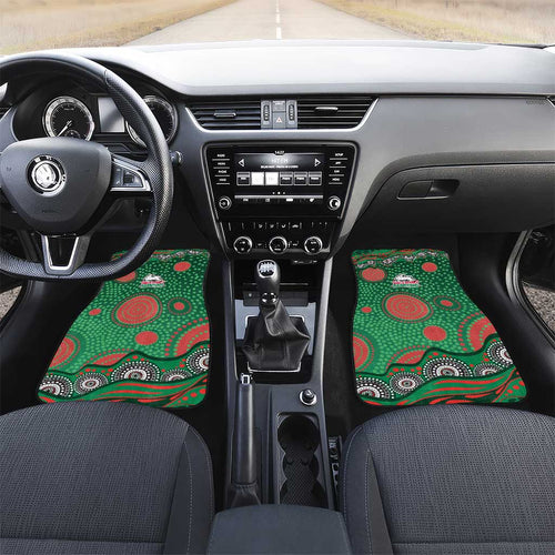 South Sydney Rabbitohs Car Mats Aboriginal Dot Pattern - Rugby Mascot Heritage Pride