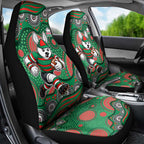 South Sydney Rabbitohs Car Seat Cover Aboriginal Dot Pattern - Rugby Mascot Heritage Pride