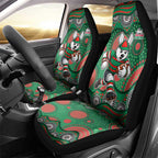 South Sydney Rabbitohs Car Seat Cover Aboriginal Dot Pattern - Rugby Mascot Heritage Pride