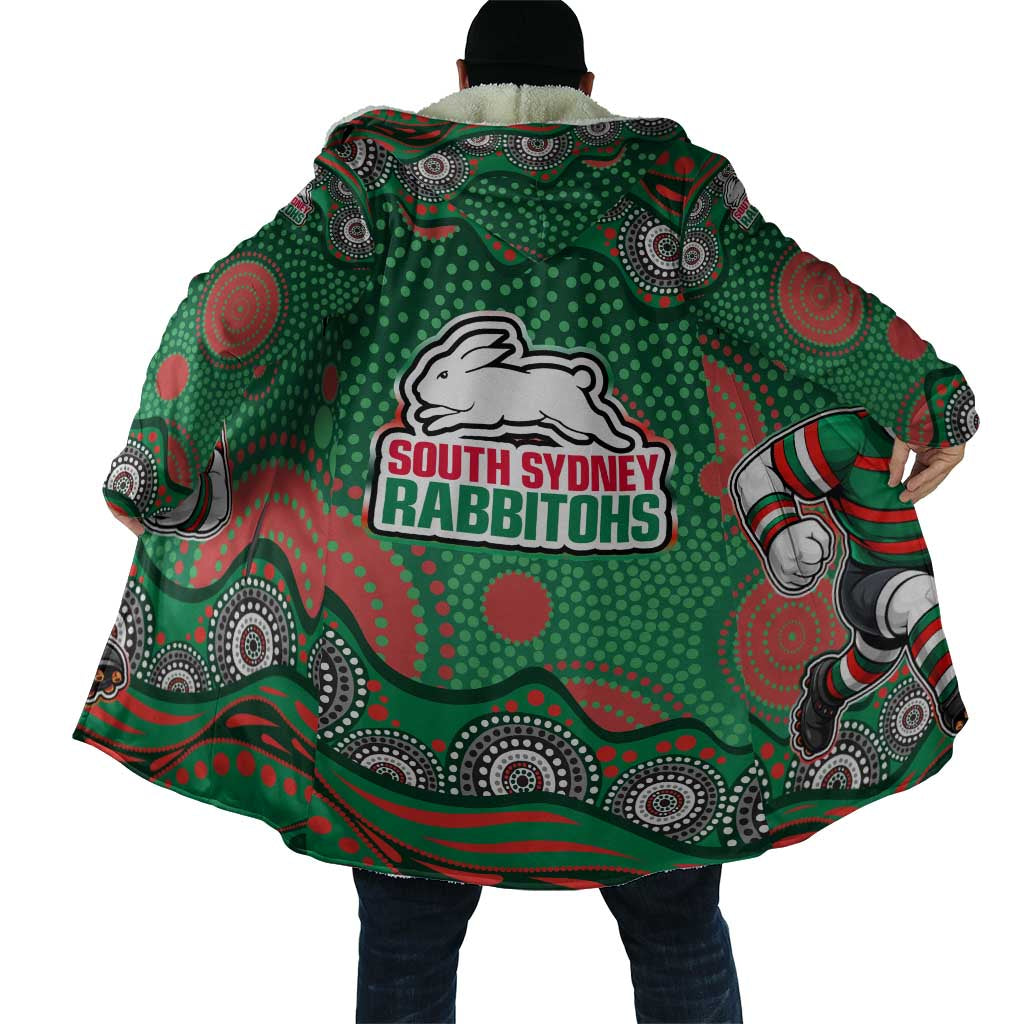 South Sydney Rabbitohs Cloak Aboriginal Dot Pattern - Rugby Mascot Heritage Pride