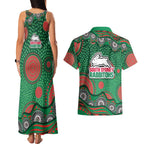 South Sydney Rabbitohs Couples Matching Tank Maxi Dress and Hawaiian Shirt Aboriginal Dot Pattern - Rugby Mascot Heritage Pride
