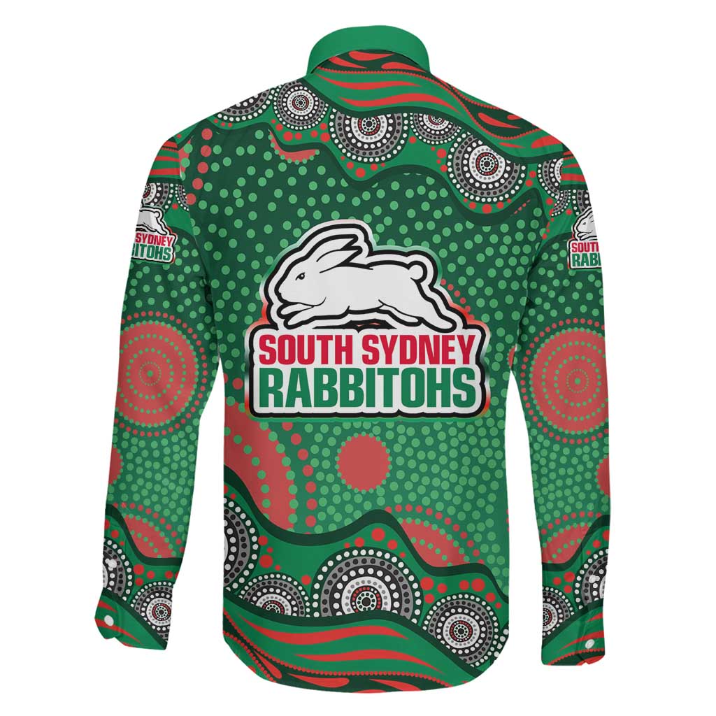 South Sydney Rabbitohs Family Matching Puletasi and Hawaiian Shirt Aboriginal Dot Pattern - Rugby Mascot Heritage Pride