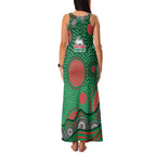 South Sydney Rabbitohs Family Matching Tank Maxi Dress and Hawaiian Shirt Aboriginal Dot Pattern - Rugby Mascot Heritage Pride
