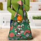South Sydney Rabbitohs Grocery Bag Aboriginal Dot Pattern - Rugby Mascot Heritage Pride