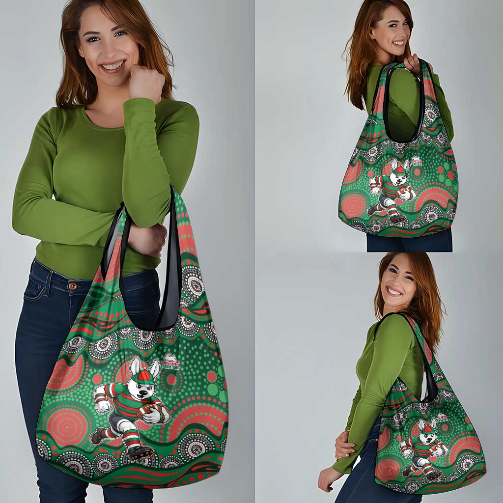 South Sydney Rabbitohs Grocery Bag Aboriginal Dot Pattern - Rugby Mascot Heritage Pride