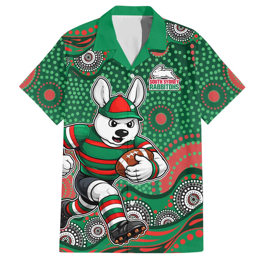 South Sydney Rabbitohs Hawaiian Shirt Aboriginal Dot Pattern - Rugby Mascot Heritage Pride