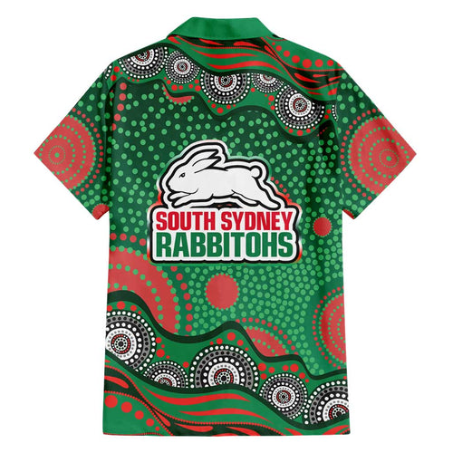 South Sydney Rabbitohs Hawaiian Shirt Aboriginal Dot Pattern - Rugby Mascot Heritage Pride