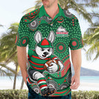 South Sydney Rabbitohs Hawaiian Shirt Aboriginal Dot Pattern - Rugby Mascot Heritage Pride