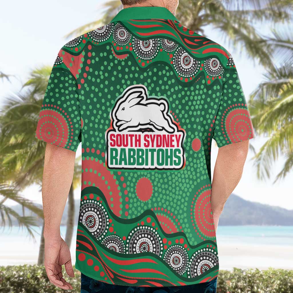 South Sydney Rabbitohs Hawaiian Shirt Aboriginal Dot Pattern - Rugby Mascot Heritage Pride