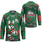 South Sydney Rabbitohs Hockey Jersey Aboriginal Dot Pattern - Rugby Mascot Heritage Pride