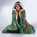 South Sydney Rabbitohs Hooded Blanket Aboriginal Dot Pattern - Rugby Mascot Heritage Pride