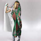 South Sydney Rabbitohs Hooded Blanket Aboriginal Dot Pattern - Rugby Mascot Heritage Pride