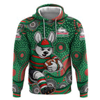 South Sydney Rabbitohs Hoodie Aboriginal Dot Pattern - Rugby Mascot Heritage Pride