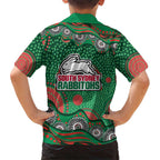 South Sydney Rabbitohs Kid Hawaiian Shirt Aboriginal Dot Pattern - Rugby Mascot Heritage Pride