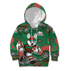 South Sydney Rabbitohs Kid Hoodie Aboriginal Dot Pattern - Rugby Mascot Heritage Pride