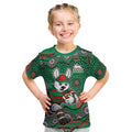 South Sydney Rabbitohs Kid T Shirt Aboriginal Dot Pattern - Rugby Mascot Heritage Pride