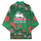 South Sydney Rabbitohs Kimono Aboriginal Dot Pattern - Rugby Mascot Heritage Pride