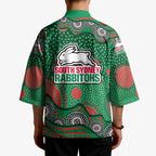 South Sydney Rabbitohs Kimono Aboriginal Dot Pattern - Rugby Mascot Heritage Pride