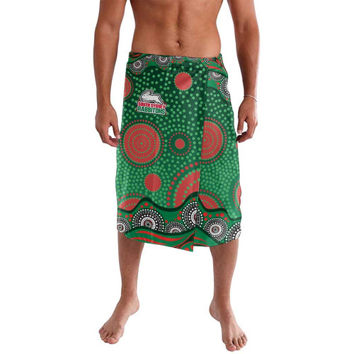 South Sydney Rabbitohs Lavalava Aboriginal Dot Pattern - Rugby Mascot Heritage Pride