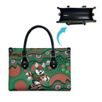 South Sydney Rabbitohs Leather Bag Aboriginal Dot Pattern - Rugby Mascot Heritage Pride