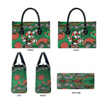 South Sydney Rabbitohs Leather Bag Aboriginal Dot Pattern - Rugby Mascot Heritage Pride