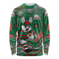South Sydney Rabbitohs Long Sleeve Shirt Aboriginal Dot Pattern - Rugby Mascot Heritage Pride