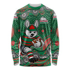 South Sydney Rabbitohs Long Sleeve Shirt Aboriginal Dot Pattern - Rugby Mascot Heritage Pride