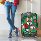 South Sydney Rabbitohs Luggage Cover Aboriginal Dot Pattern - Rugby Mascot Heritage Pride