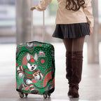 South Sydney Rabbitohs Luggage Cover Aboriginal Dot Pattern - Rugby Mascot Heritage Pride