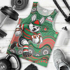 South Sydney Rabbitohs Men Tank Top Aboriginal Dot Pattern - Rugby Mascot Heritage Pride