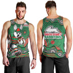 South Sydney Rabbitohs Men Tank Top Aboriginal Dot Pattern - Rugby Mascot Heritage Pride