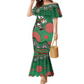 South Sydney Rabbitohs Mermaid Dress Aboriginal Dot Pattern - Rugby Mascot Heritage Pride