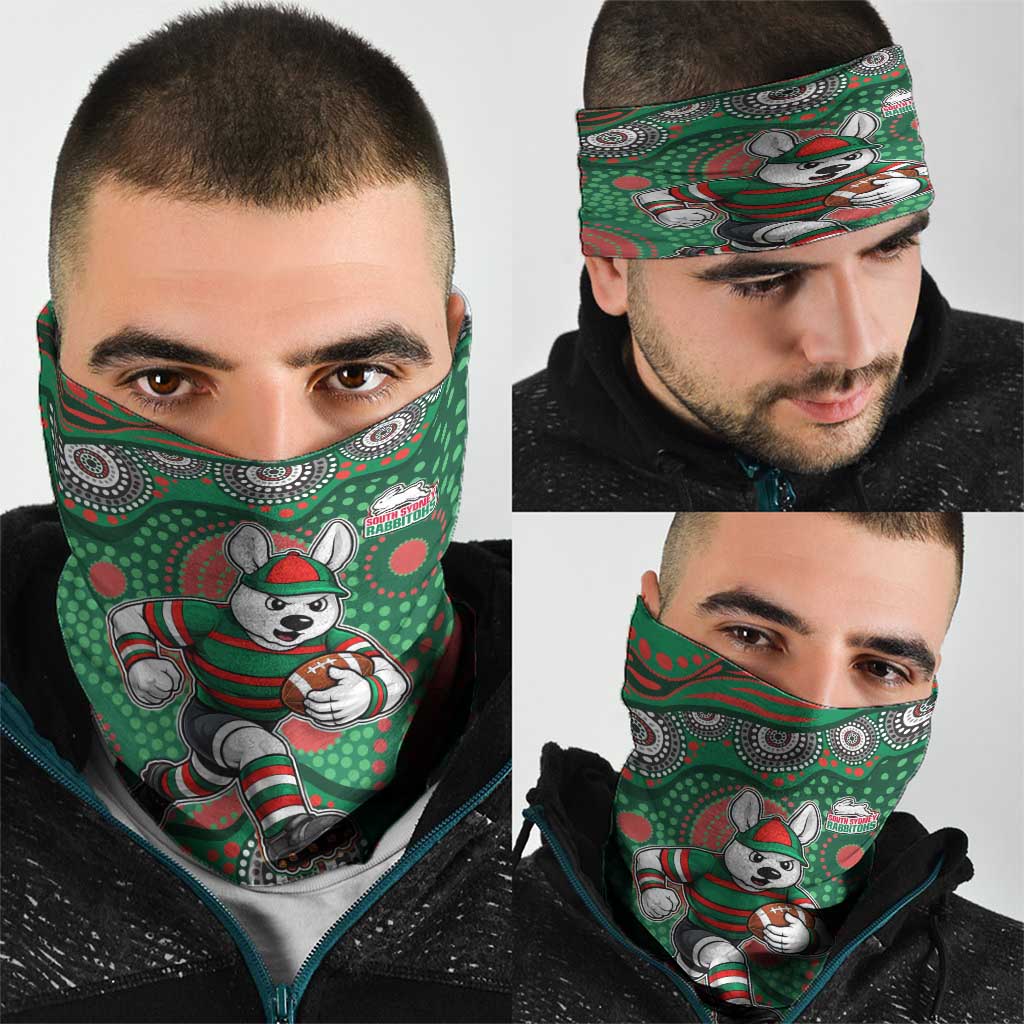 South Sydney Rabbitohs Neck Gaiter Aboriginal Dot Pattern - Rugby Mascot Heritage Pride