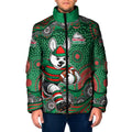 South Sydney Rabbitohs Padded Jacket Aboriginal Dot Pattern - Rugby Mascot Heritage Pride