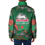 South Sydney Rabbitohs Padded Jacket Aboriginal Dot Pattern - Rugby Mascot Heritage Pride
