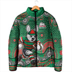 South Sydney Rabbitohs Padded Jacket Aboriginal Dot Pattern - Rugby Mascot Heritage Pride