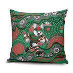 South Sydney Rabbitohs Pillow Cover Aboriginal Dot Pattern - Rugby Mascot Heritage Pride