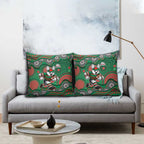 South Sydney Rabbitohs Pillow Cover Aboriginal Dot Pattern - Rugby Mascot Heritage Pride