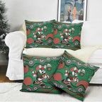 South Sydney Rabbitohs Pillow Cover Aboriginal Dot Pattern - Rugby Mascot Heritage Pride