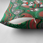 South Sydney Rabbitohs Pillow Cover Aboriginal Dot Pattern - Rugby Mascot Heritage Pride