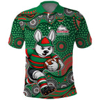 South Sydney Rabbitohs Polo Shirt Aboriginal Dot Pattern - Rugby Mascot Heritage Pride