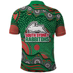 South Sydney Rabbitohs Polo Shirt Aboriginal Dot Pattern - Rugby Mascot Heritage Pride