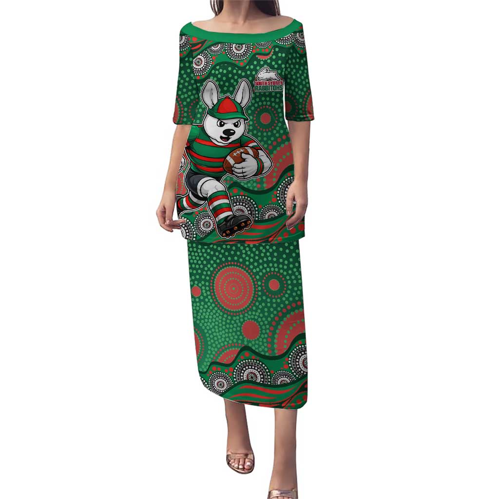 South Sydney Rabbitohs Puletasi Aboriginal Dot Pattern - Rugby Mascot Heritage Pride