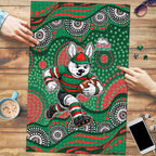 South Sydney Rabbitohs Puzzle Aboriginal Dot Pattern - Rugby Mascot Heritage Pride